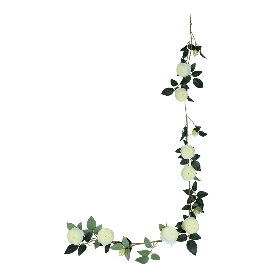 Peonia - girlanda 180 cm, 01 Cream B519-01