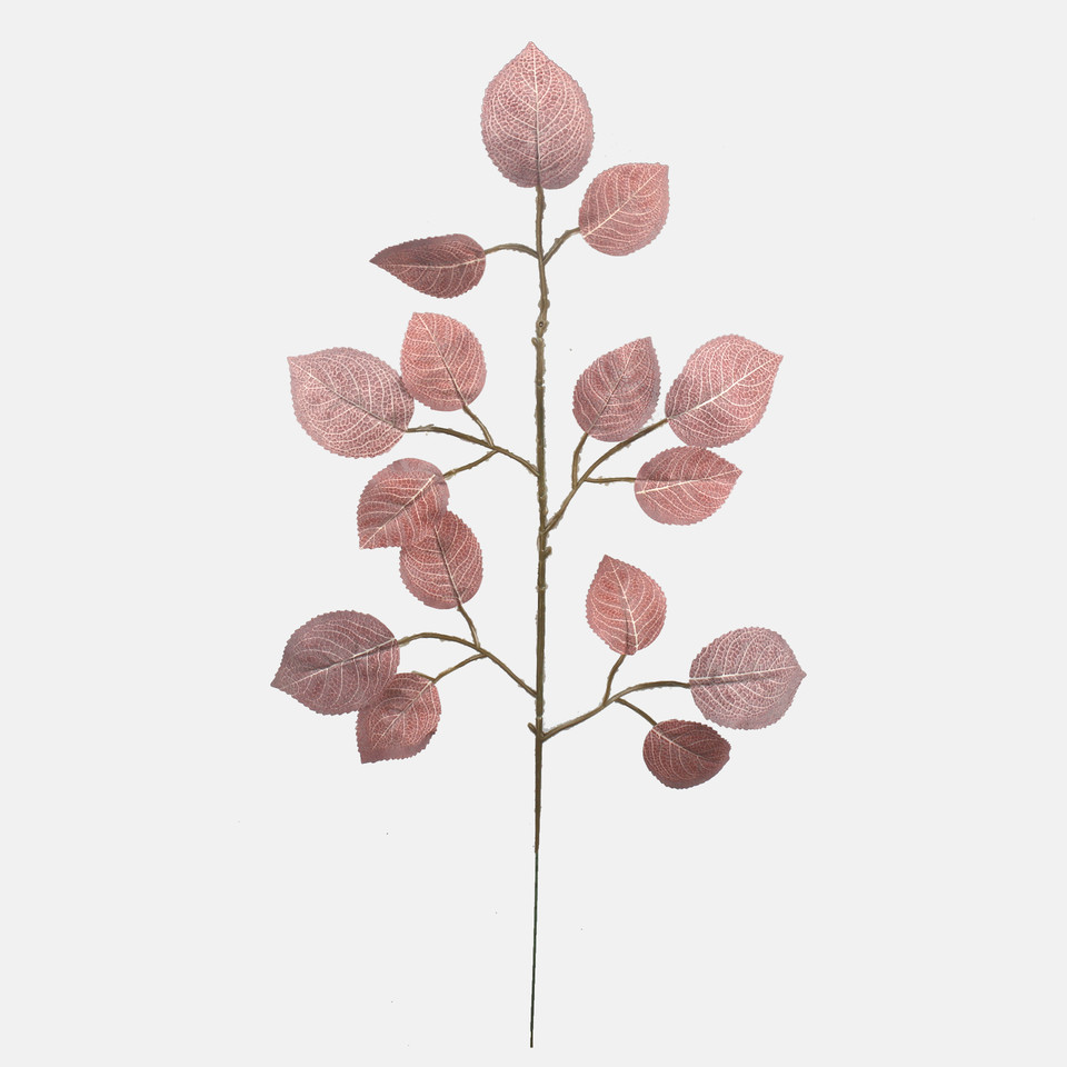 Rose single leafy twig, Burgundy A795-01