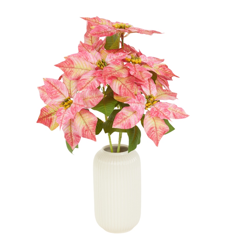 Poinsecja na łodydze 48 cm, 03 pink with yellow Y104-03