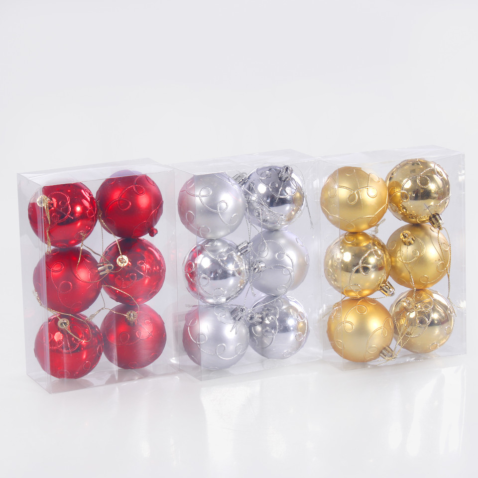 Bombki x 6 szt., Red S897-01
