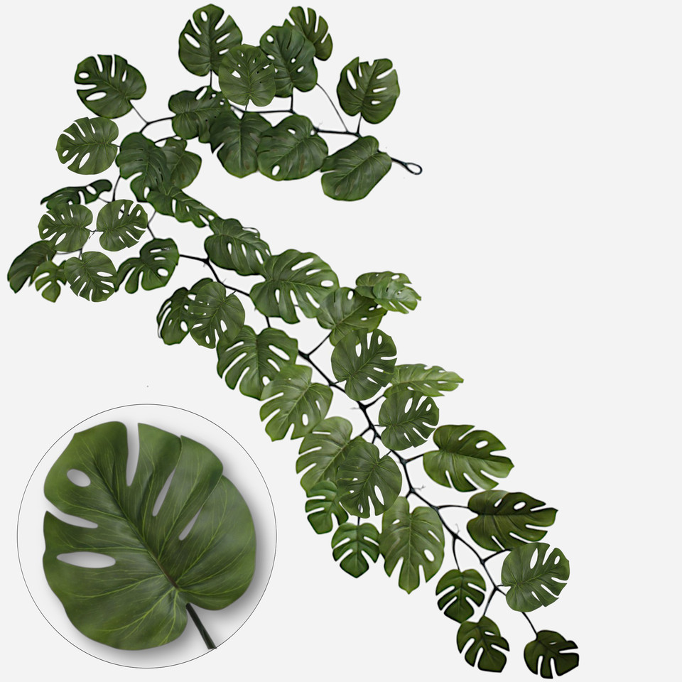Monstera - girlanda 1,8 m, Green B009-01