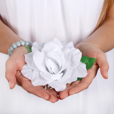 Rose with leaves W486 (Product size)