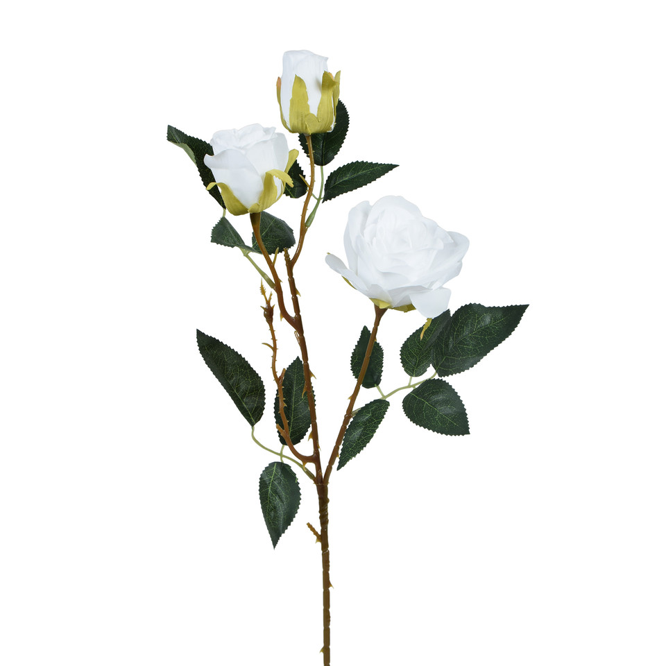 Róża gałązka x3 62 cm, white GK446-01