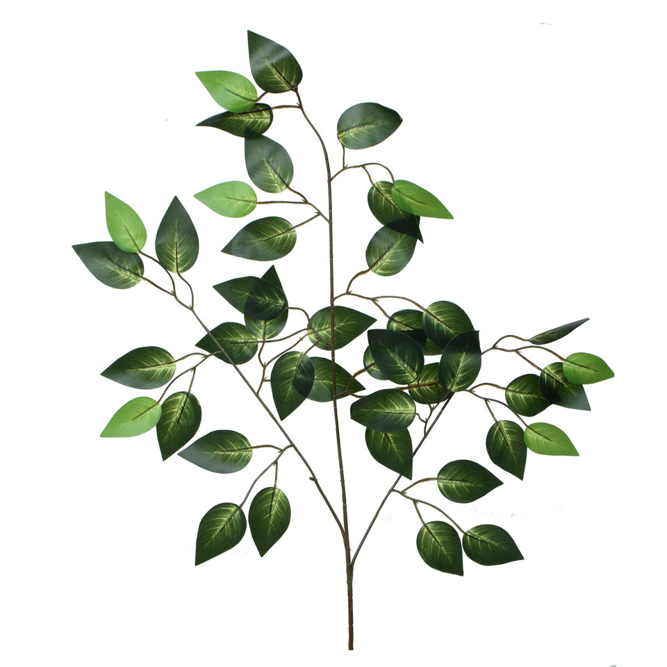 Fikus - gałązka liściasta 62 cm, green/ dk. green R489-03
