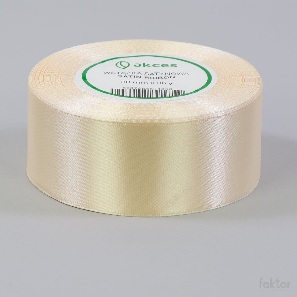 Wstążka satynowa (38 mm x 36y), cream FS05-002
