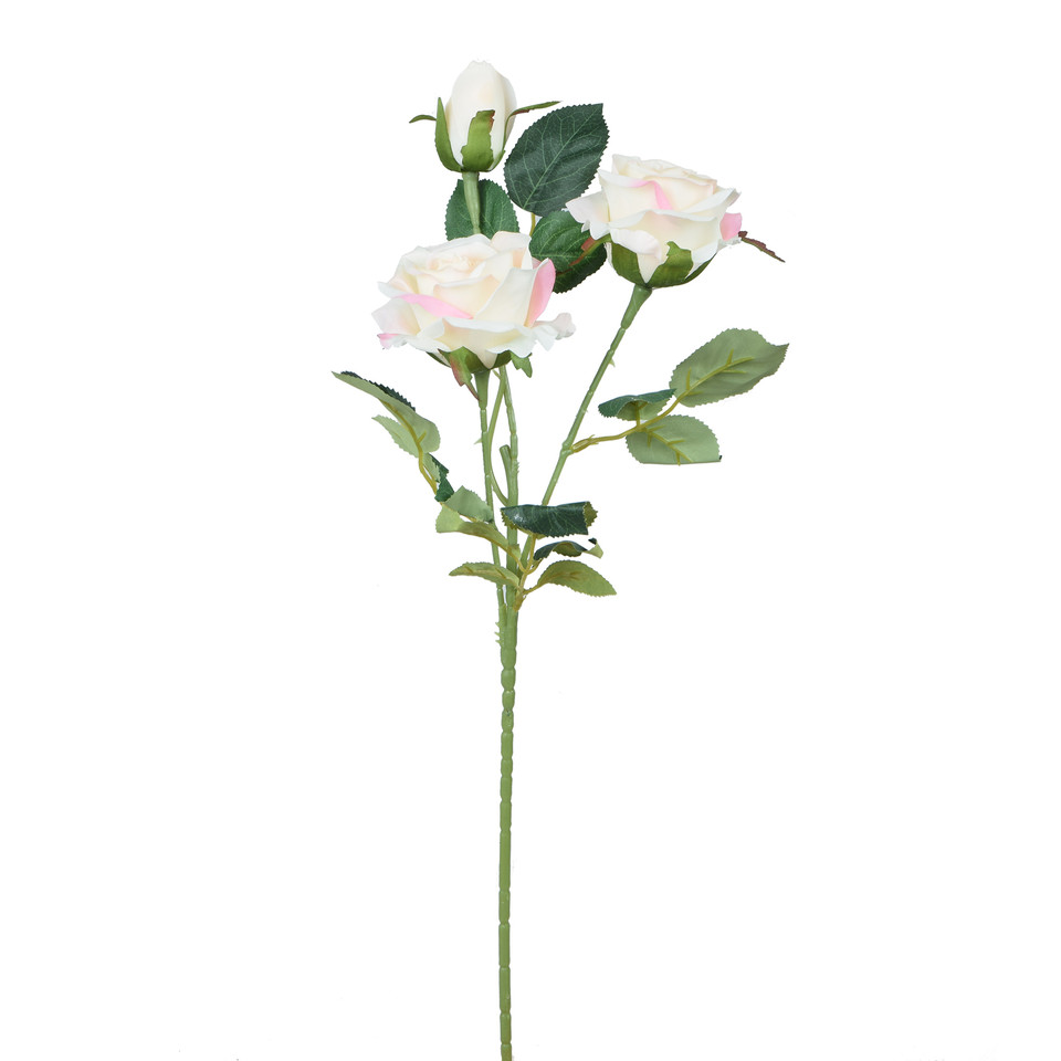 Róża - gałązka 58 cm, cream/pink GK288-04