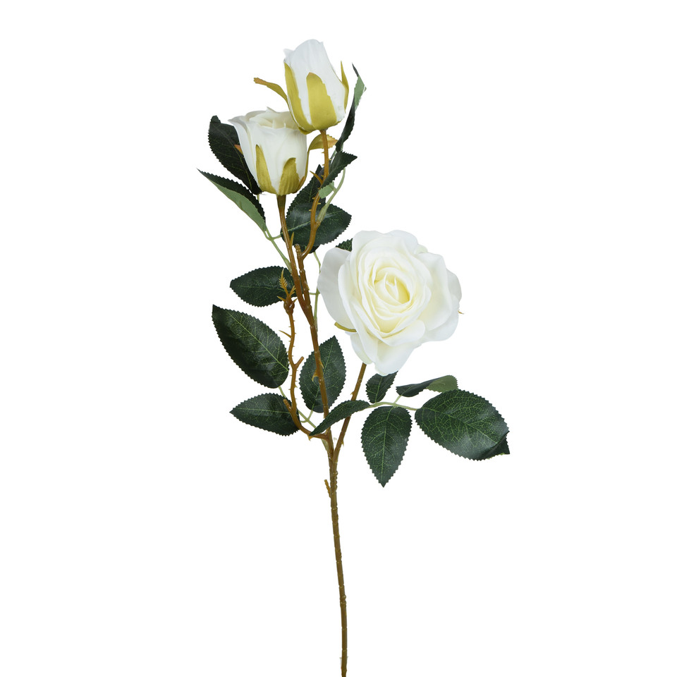 Róża gałązka x3 62 cm, cream GK446-02