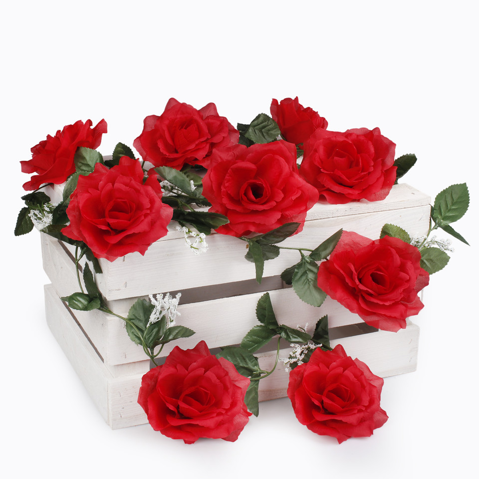 Róża - girlanda, Pure Red K033-06