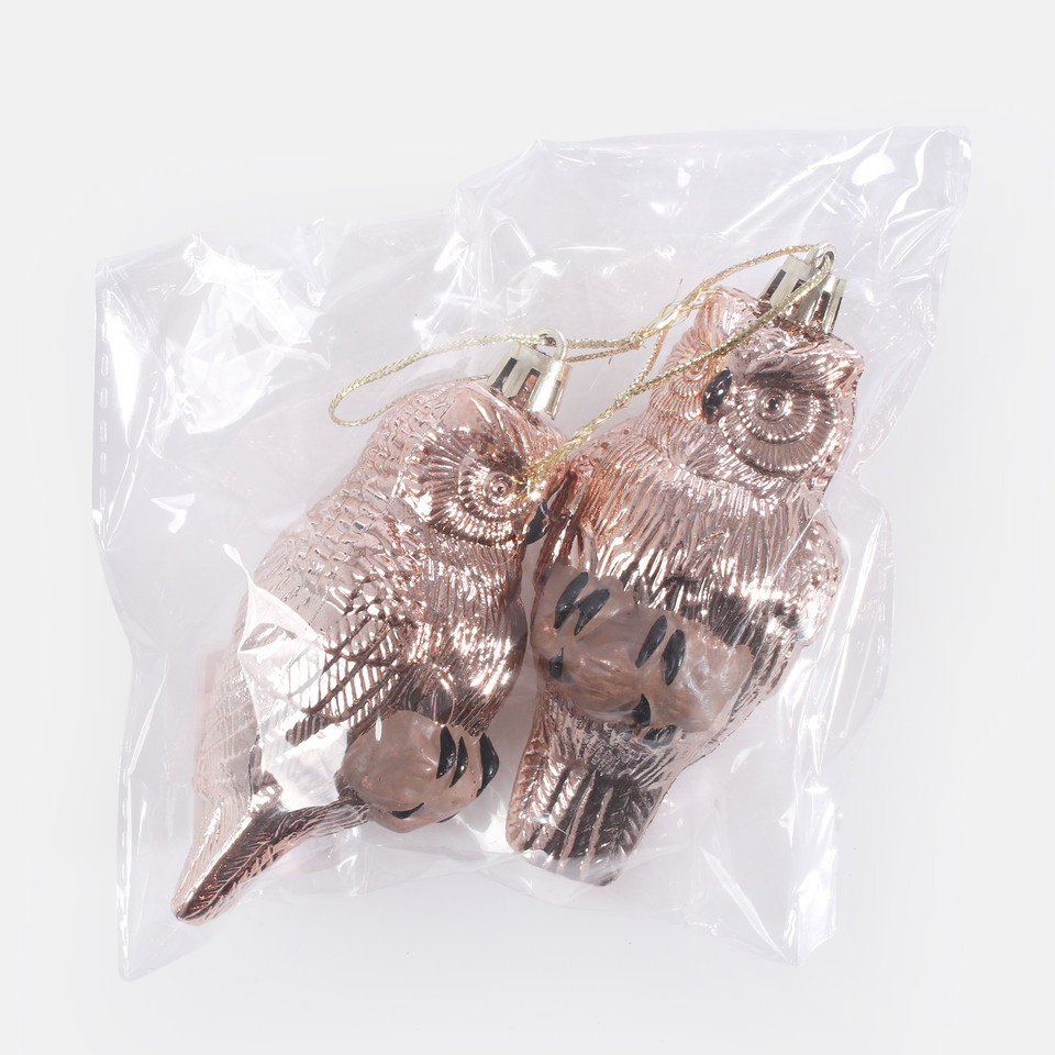 Bombki Sowy x 2 szt., Gold S907-01