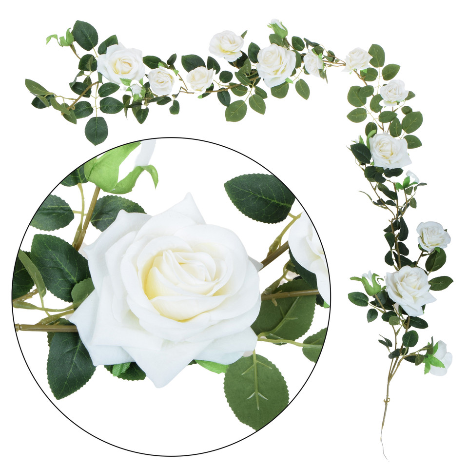 Róża - girlanda 180 cm, cream B123-01