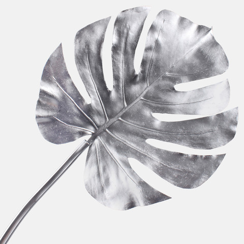 Metallic monstera leaf, Silver A867S-01