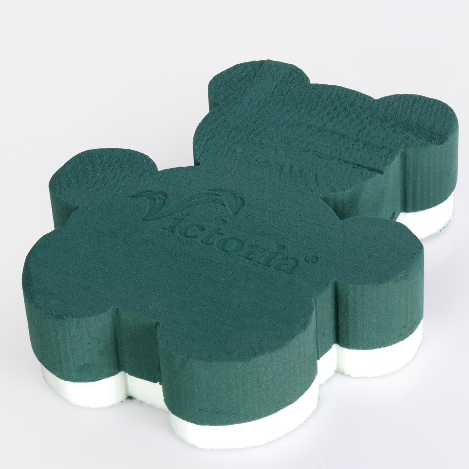 Teddy bear shape foam, Green P419