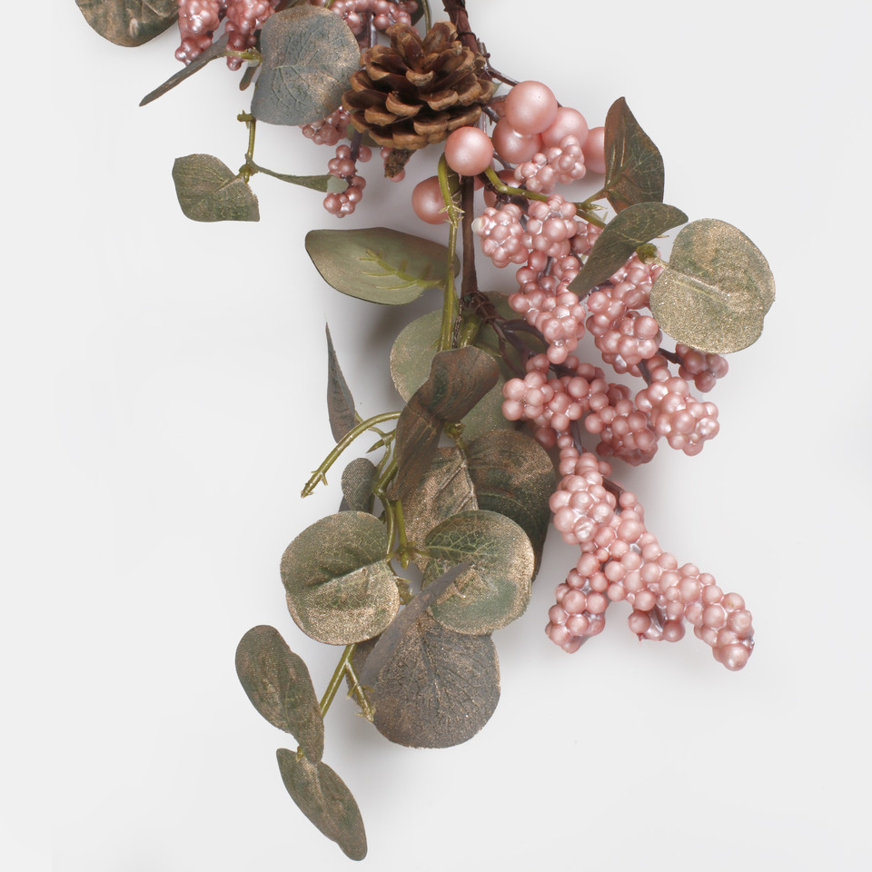 Garland with berries and eucalyptus, Pink S958-01