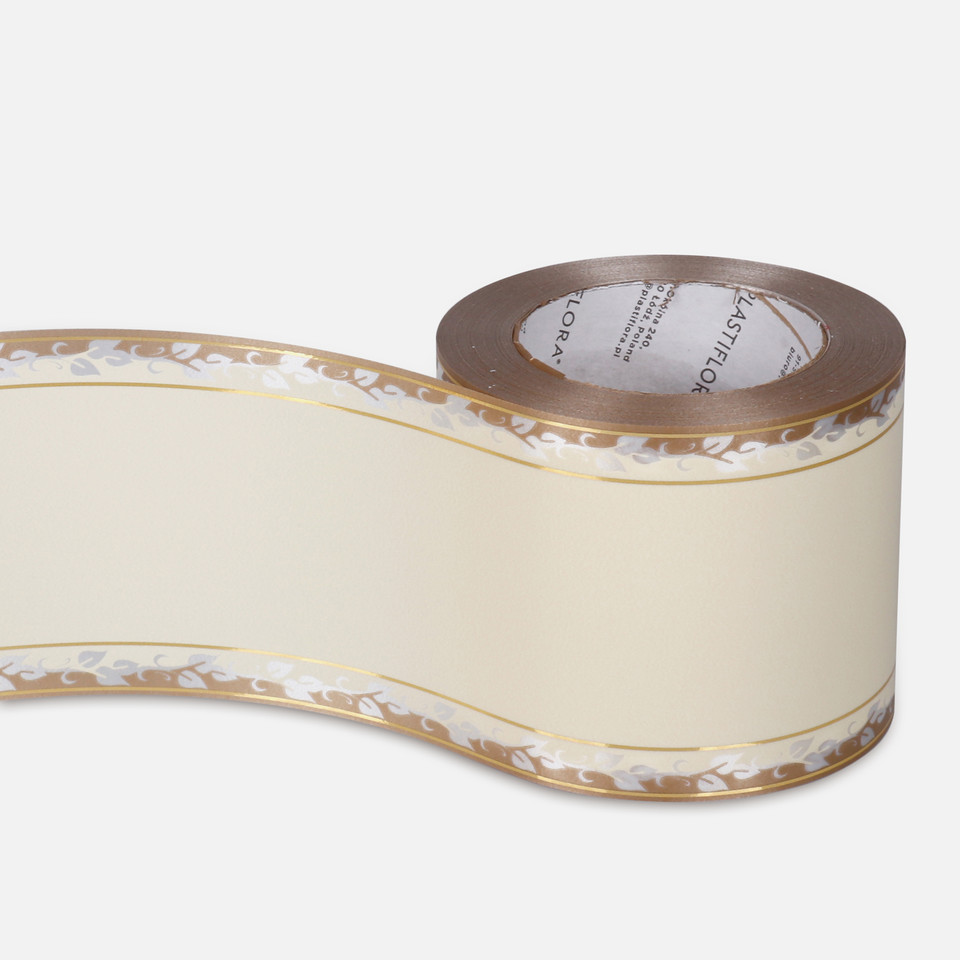 Taśma paskowa 10 cm/50 yd, Cream/Gold R282-03