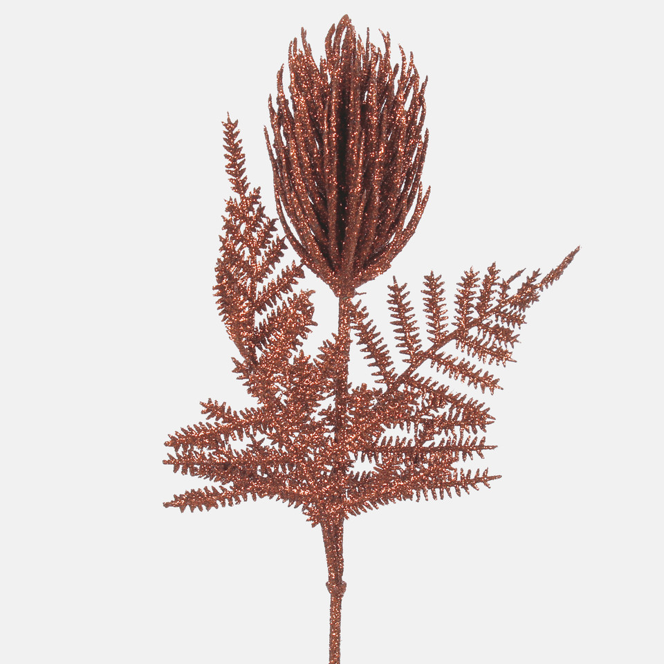 Thistle with glitter, Brown S684-04