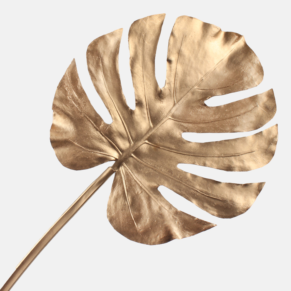 Metallic monstera leaf, Gold A867S-02