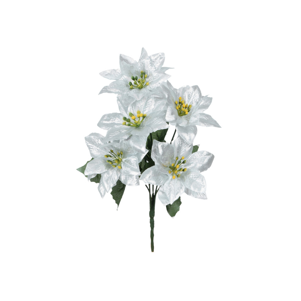 Poinsettia x 5, Silver X416-00