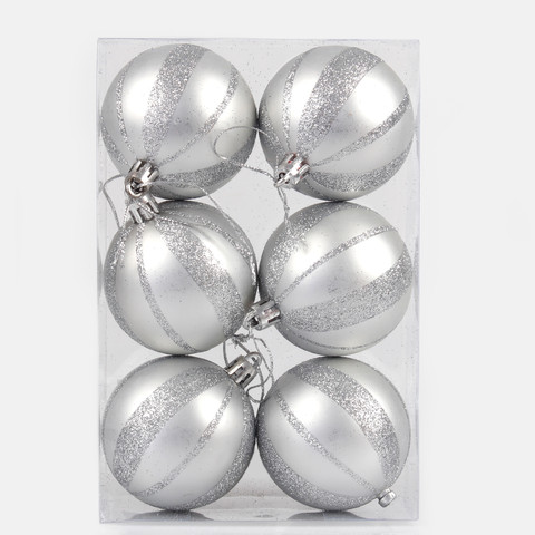 Bombki x 6 szt., Silver S391-03