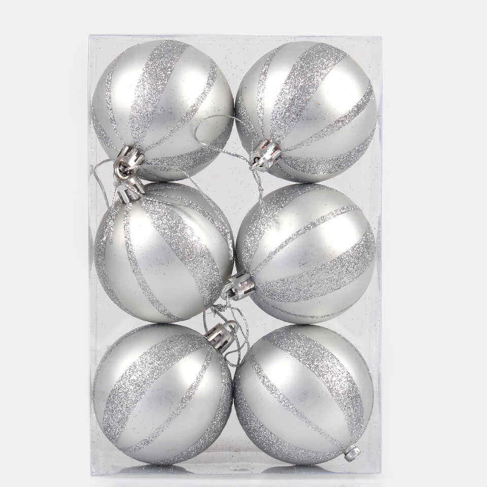 Bombki x 6 szt., Silver S391-03