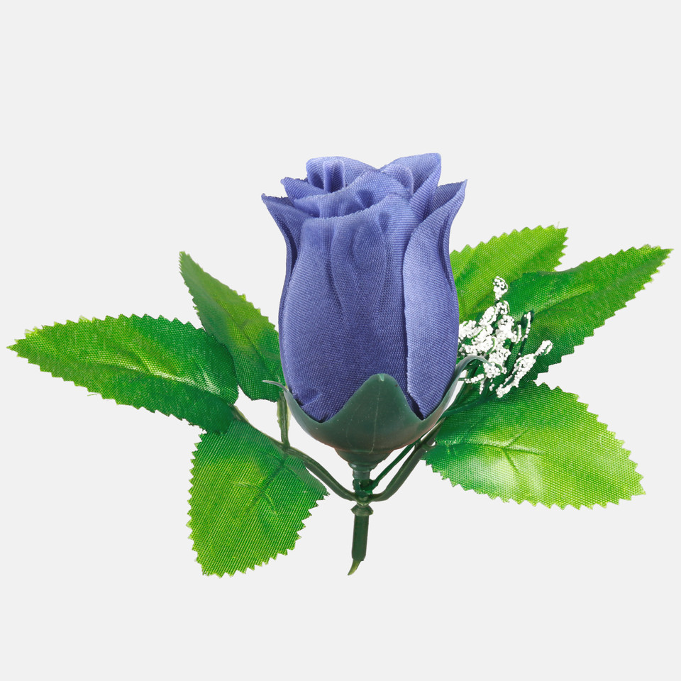 Rosebud with leaves, Blue W484-61
