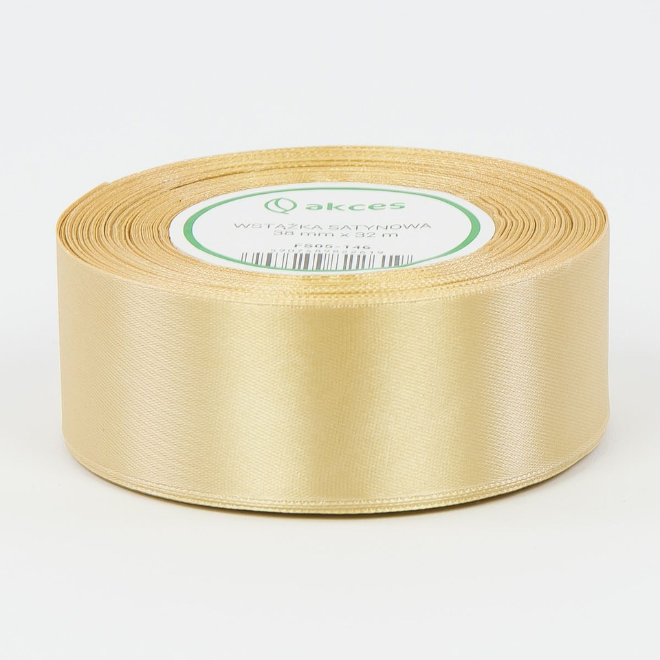 Wstążka satynowa (38 mm x 36y), light gold FS05-146