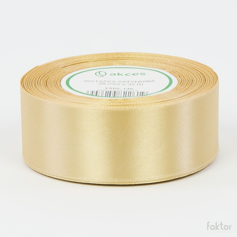 Wstążka satynowa (38 mm x 36y), light gold FS05-146