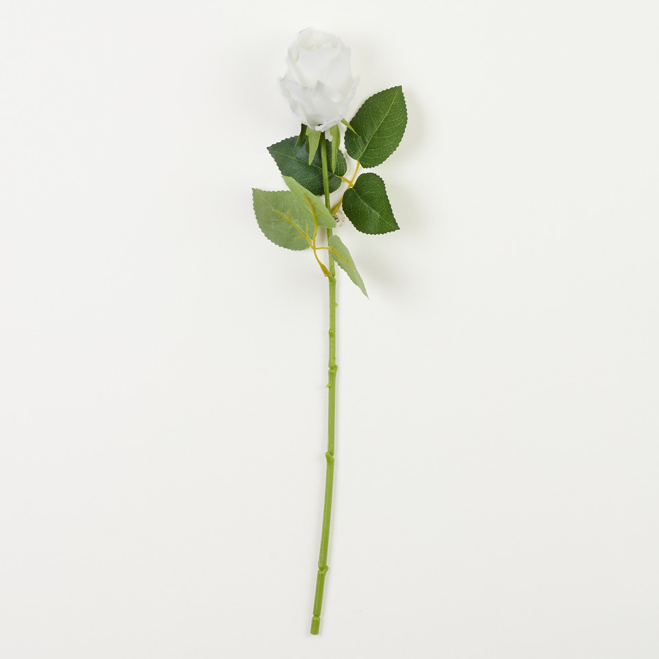 Róża – gałązka REAL TOUCH 45 cm, white B82-01