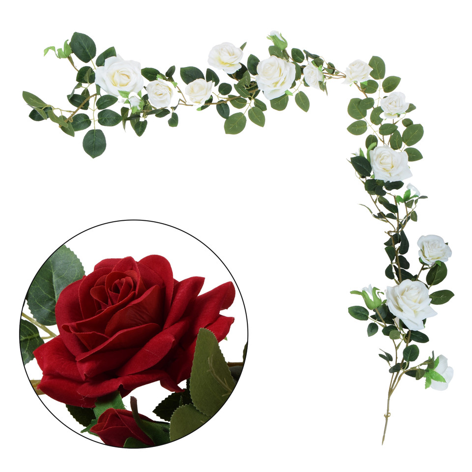 Róża - girlanda 180 cm, cream B123-01