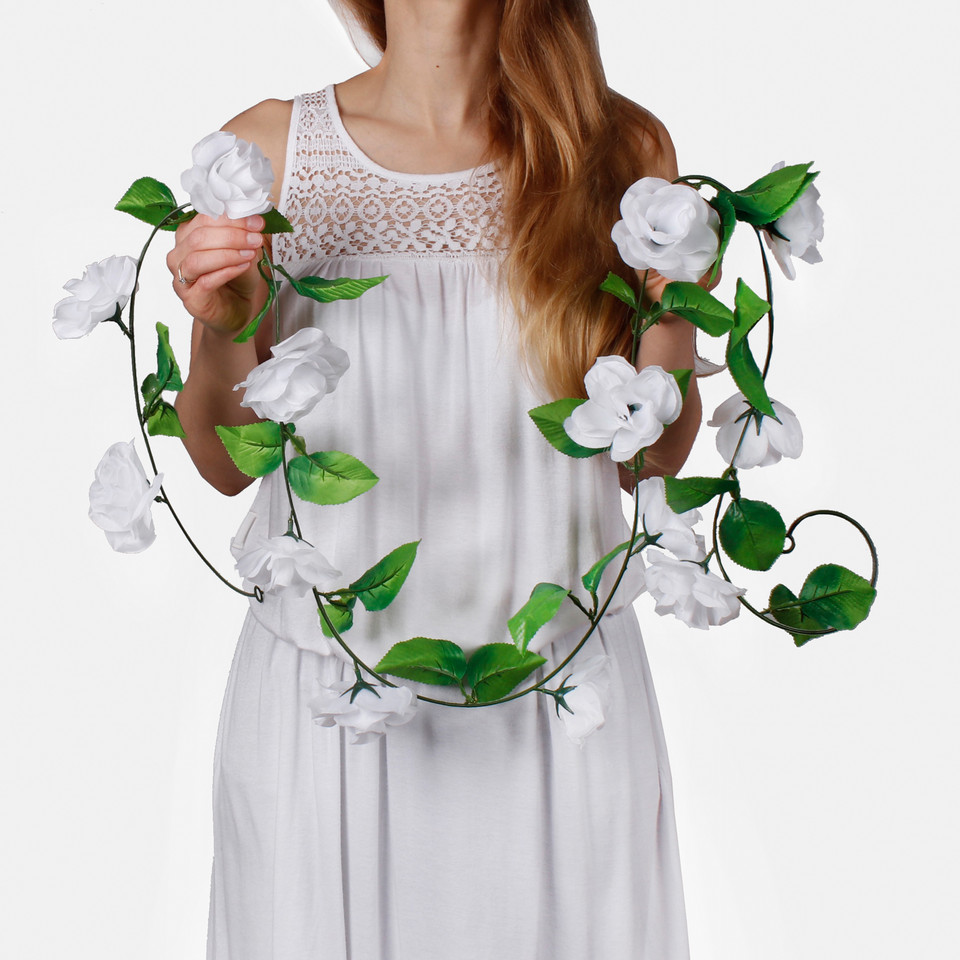 Róża - girlanda, Pure White K047-01