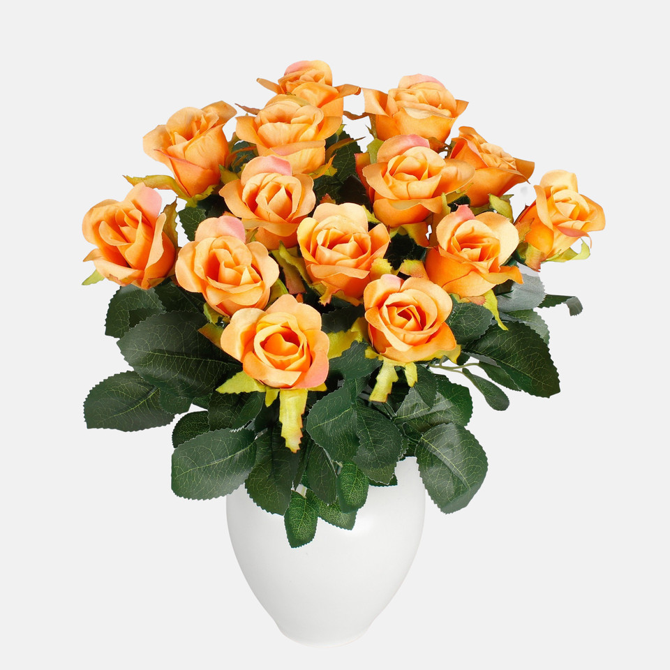 Rose x 14, Orange/Lt. Green/Pink Edge QA245-04