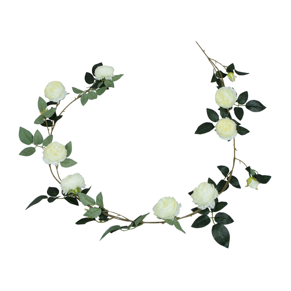 Peonia - girlanda 180 cm, 01 Cream B519-01