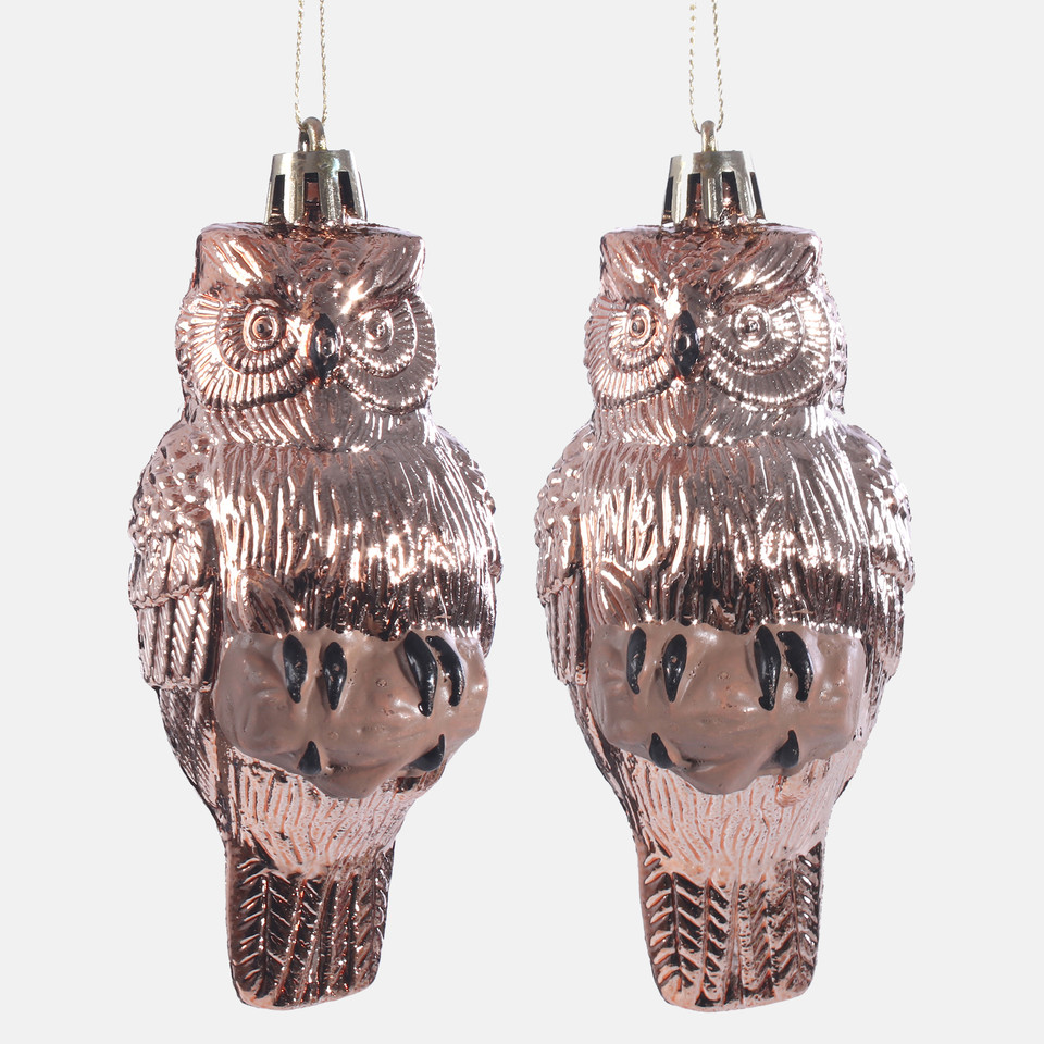 Bombki Sowy x 2 szt., Gold S907-01
