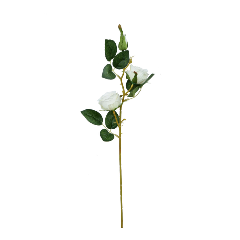 Róża - gałązka 53 cm, white K540-01