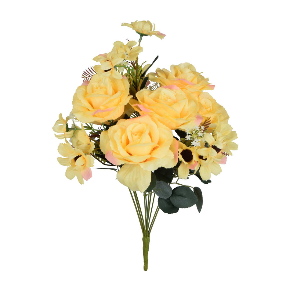 Róża - bukiet x10 50 cm, lt. yellow U986-03