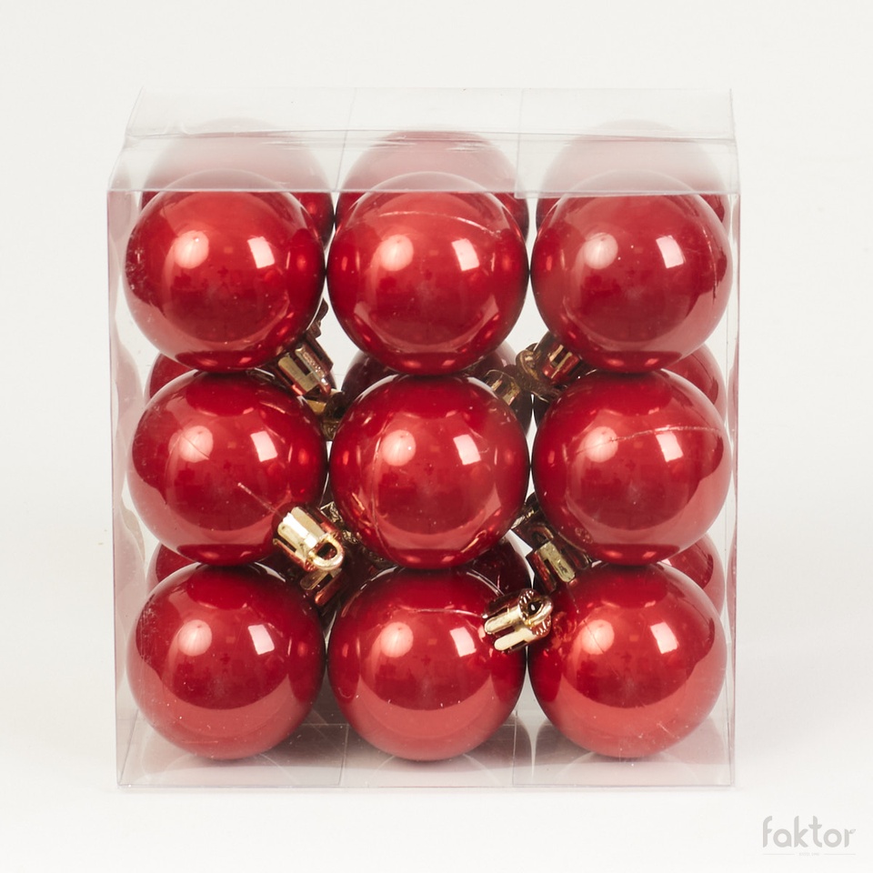 Baubles 18 pcs, Red XV22-03