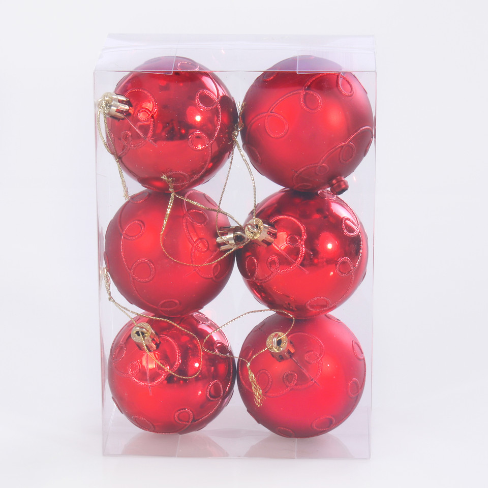 Bombki x 6 szt., Red S897-01