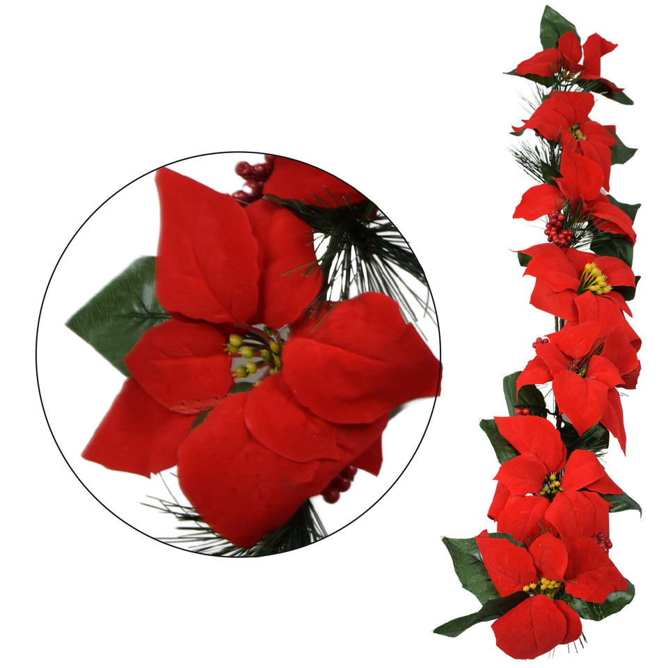 Poincesja - girlanda 86 cm, red X358-00