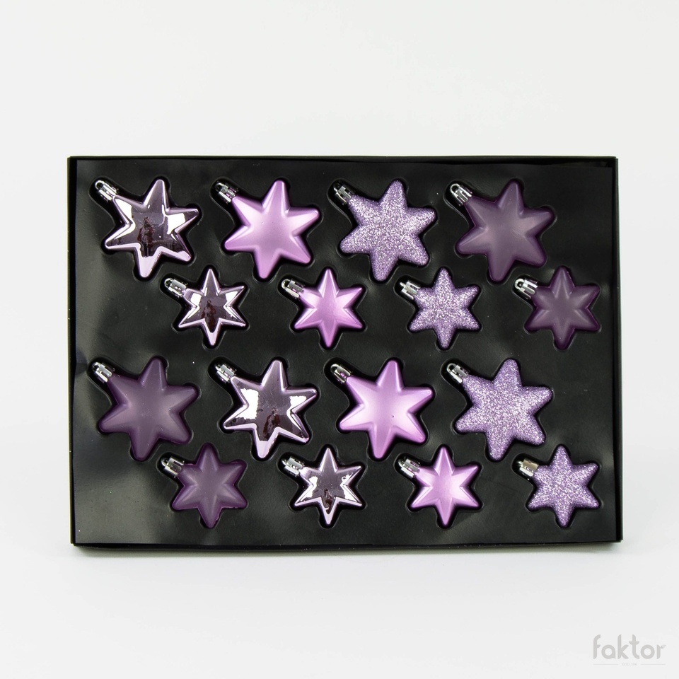 Baubles 16 pcs, Violet XK01-07