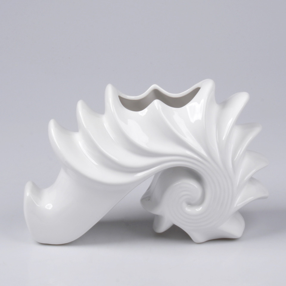 Wazon ceramiczny Muszla, White HD047