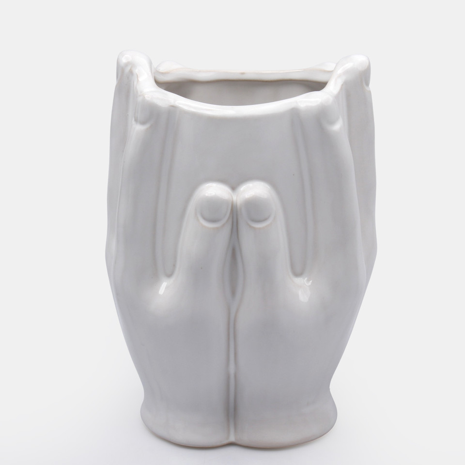 Wazon ceramiczny Dłonie, White HD037