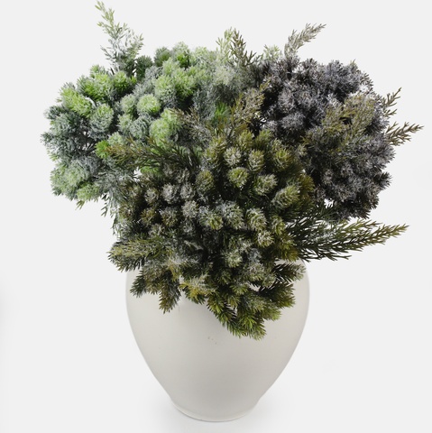 Snow-covered Larch with juniper shoots, Dk. Green A776-03