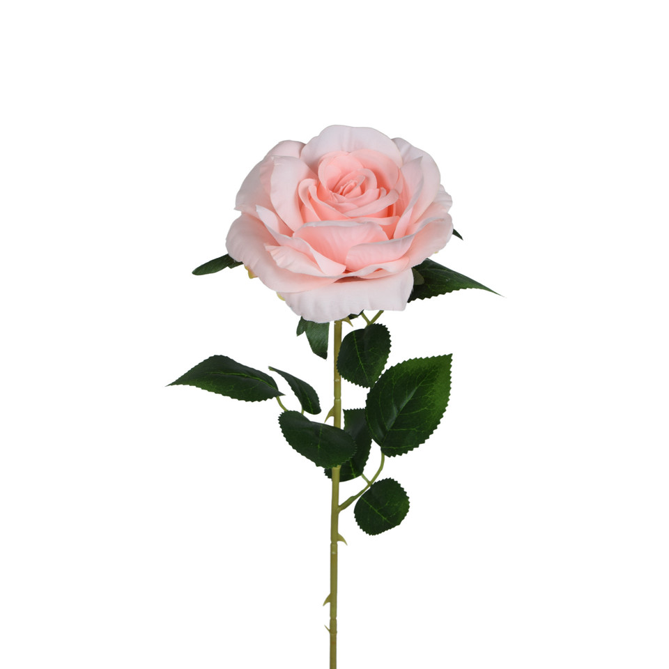Róża - gałązka 63 cm, white/lt. pink K398-02