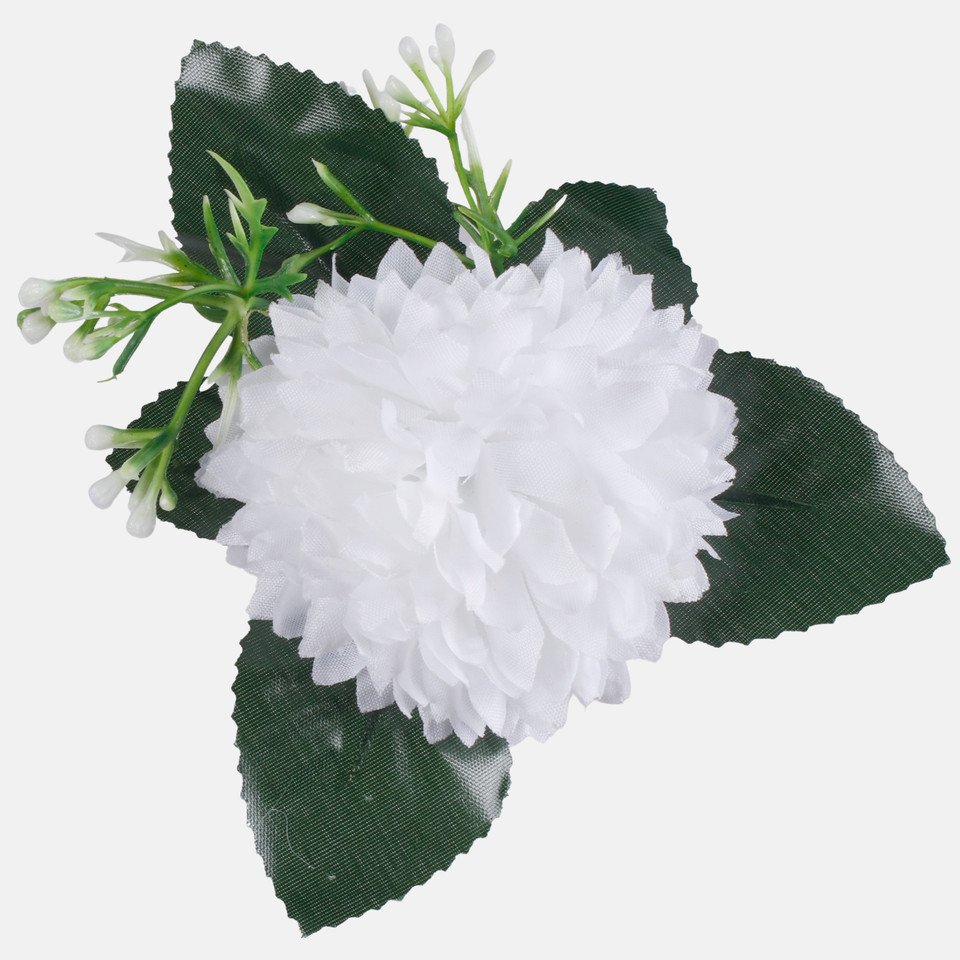 Aster satynowy z listkami, Pure White W422-01