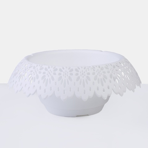Flowerpot with openwork, White C141-01