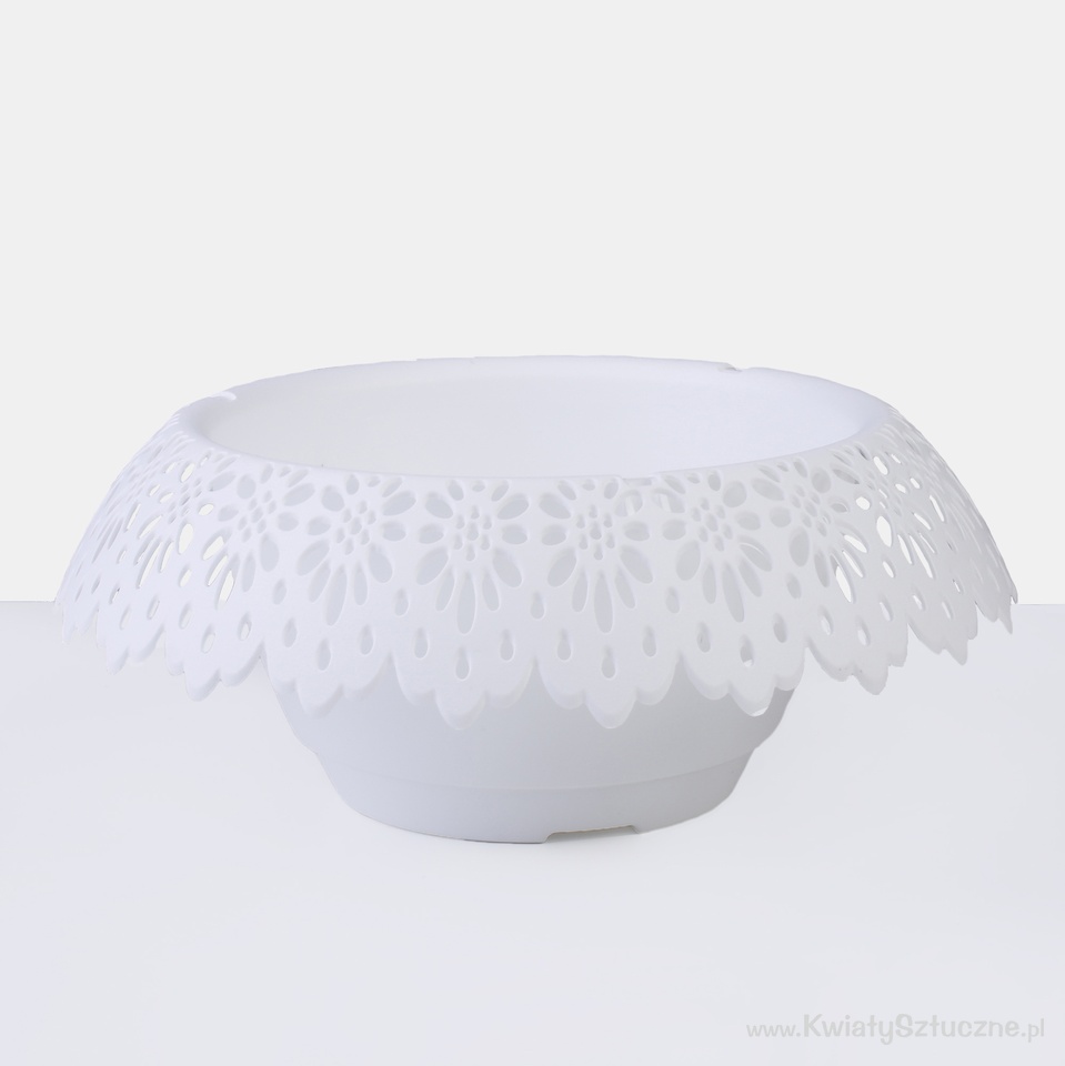 Flowerpot with openwork, White C141-01