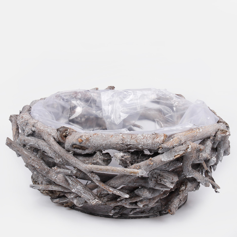 Rough Natural Wreath 30 cm, Grey Y623-01