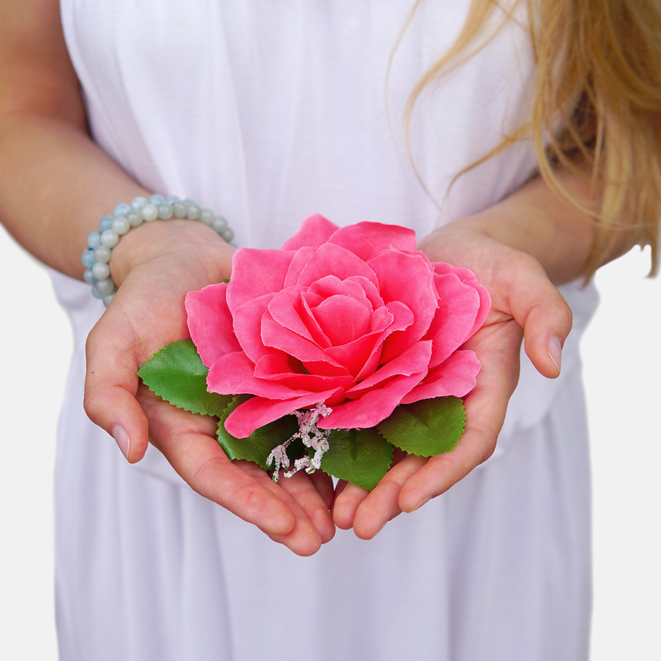 Rose with leaves, Pink W486-70