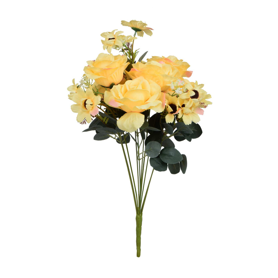 Róża - bukiet x10 50 cm, lt. yellow U986-03