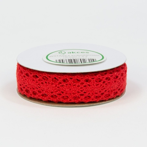 Wstążka koronka (18 mm x 5y), red FS104-03