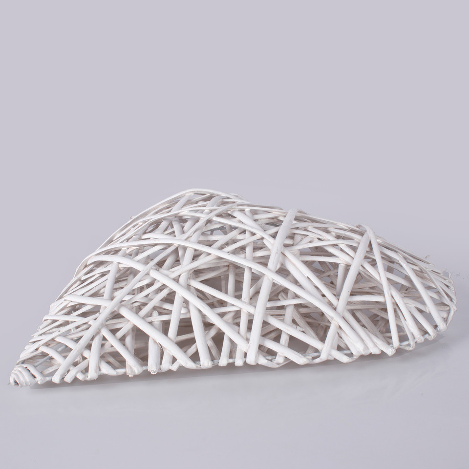 Wicker heart 40 cm, White Y471-01